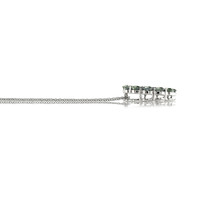 3.85 Ct. Bluish Green Sapphire Accent Stones Pendant, 14K White Gold Image