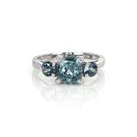 2.45 Ct. Sapphire Sapphire Three Stone Ring, 14K White Gold Video