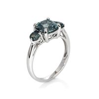2.45 Ct. Sapphire Sapphire Three Stone Ring, 14K White Gold Image