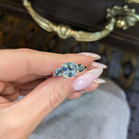 2.45 Ct. Sapphire Sapphire Three Stone Ring, 14K White Gold Life Style