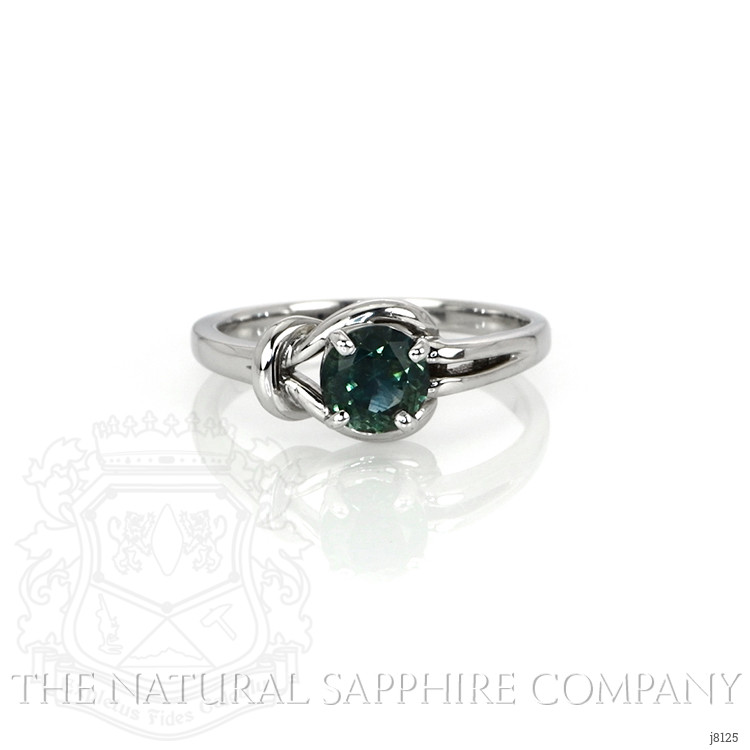 1.21 Ct. Greenish Blue Sapphire and Bluish Green Sapphire Solitaire Ring, 14K White Gold