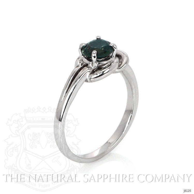 1.21 Ct. Greenish Blue Sapphire and Bluish Green Sapphire Solitaire Ring, 14K White Gold