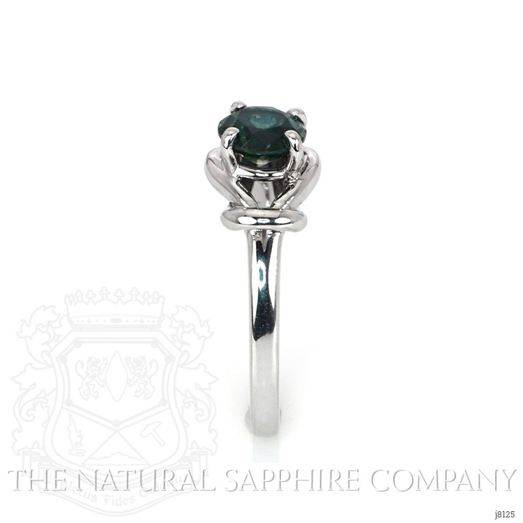 1.21 Ct. Greenish Blue Sapphire and Bluish Green Sapphire Solitaire Ring, 14K White Gold