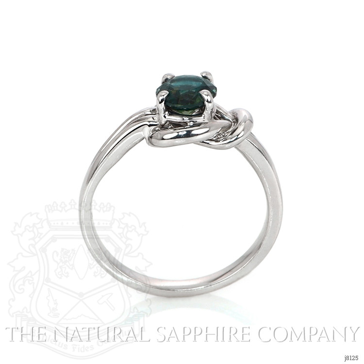 1.21 Ct. Greenish Blue Sapphire and Bluish Green Sapphire Solitaire Ring, 14K White Gold