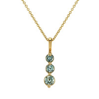 0.50 Ct. Green Sapphire Accent Stones Pendant, 14K Yellow Gold Video