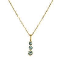 0.50 Ct. Green Sapphire Accent Stones Pendant, 14K Yellow Gold Image