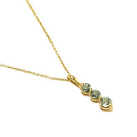 0.50 Ct. Green Sapphire Accent Stones Pendant, 14K Yellow Gold Image