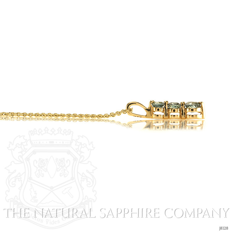 0.50 Ct. Green Sapphire Accent Stones Pendant, 14K Yellow Gold