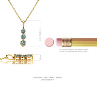 0.50 Ct. Green Sapphire Accent Stones Pendant, 14K Yellow Gold Image