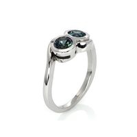 1.11 Ct. Greenish Blue Sapphire Accent Stones Ring, 14K White Gold Image