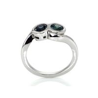1.11 Ct. Greenish Blue Sapphire Accent Stones Ring, 14K White Gold Image