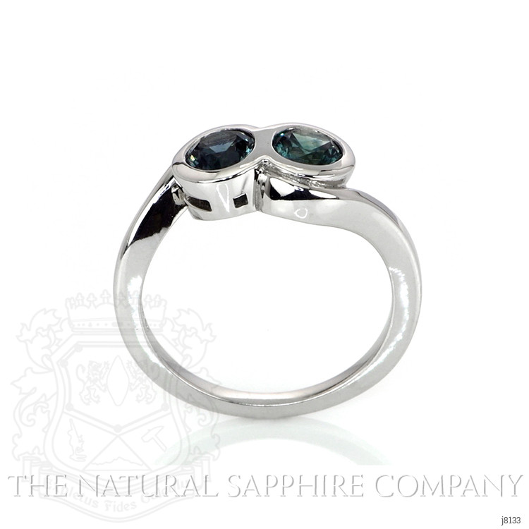 1.11 Ct. Greenish Blue Sapphire Accent Stones Ring, 14K White Gold