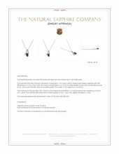 1.45 Ct. Bluish Green Sapphire and Natural Diamond Accent Stones Pendant, 14K White Gold Appraisal