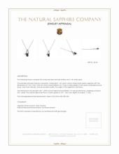 1.45 Ct. Bluish Green Sapphire and Natural Diamond Accent Stones Pendant, 14K White Gold Appraisal