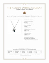 1.45 Ct. Bluish Green Sapphire and Natural Diamond Accent Stones Pendant, 14K White Gold Scan Report