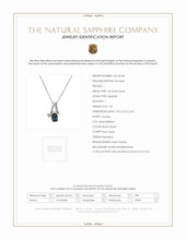 1.45 Ct. Bluish Green Sapphire and Natural Diamond Accent Stones Pendant, 14K White Gold Scan Report