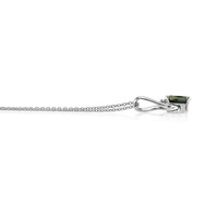 1.45 Ct. Bluish Green Sapphire and Natural Diamond Accent Stones Pendant, 14K White Gold Image