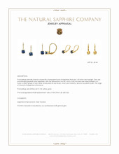 1.03 Ct.Tw.Total Carat Weight Greenish Blue Sapphire Hoops Earrings, 14K Yellow Gold Appraisal