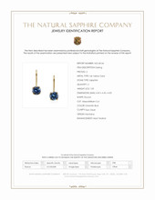 1.03 Ct.Tw.Total Carat Weight Greenish Blue Sapphire Hoops Earrings, 14K Yellow Gold Scan Report