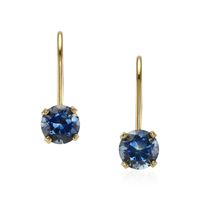 1.03 Ct.Tw.Total Carat Weight Sapphire Drops Earrings, 14K Yellow Gold Video