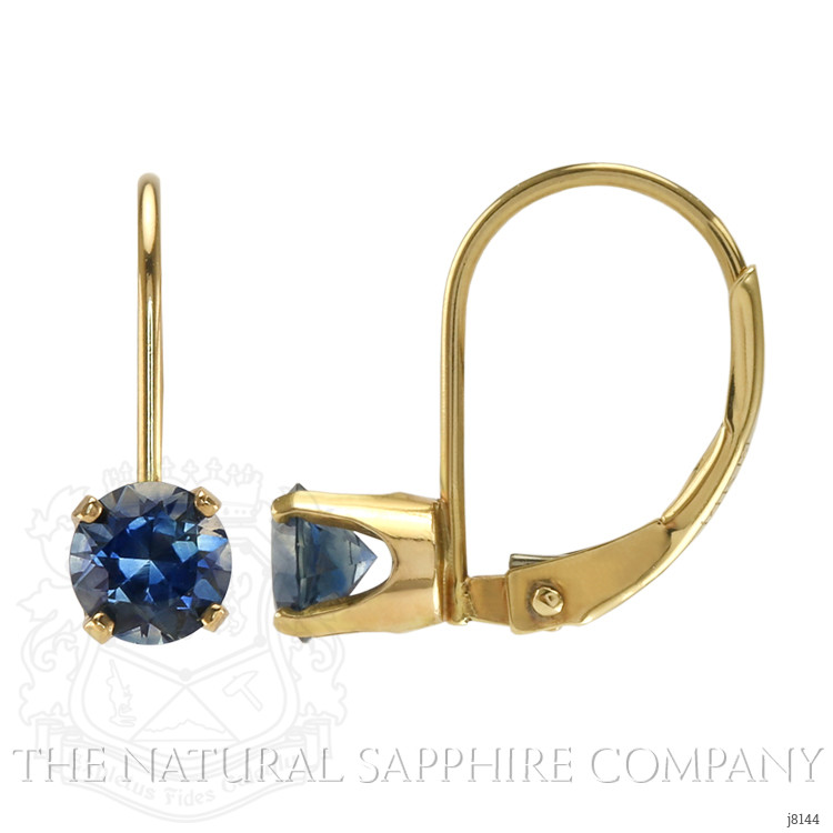 1.03 Ct.Tw. Greenish Blue Sapphire Hoops Earrings, 14K Yellow Gold