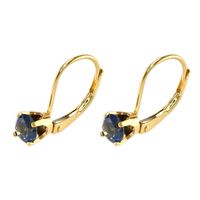 1.03 Ct.Tw. Greenish Blue Sapphire Drops Earrings, 14K Yellow Gold Image