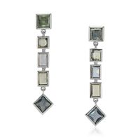 2.50 Ct.Tw. Multi Color Sapphire Accent Stones Earrings, 14K White Gold Video
