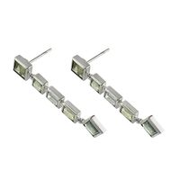 2.50 Ct.Tw. Multi Color Sapphire Accent Stones Earrings, 14K White Gold Image