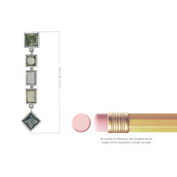 2.50 Ct.Tw. Multi Color Sapphire Accent Stones Earrings, 14K White Gold Image