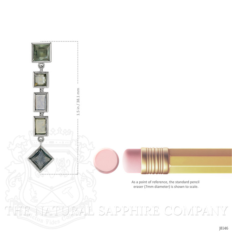 2.50 Ct.Tw. Multi Color Sapphire Accent Stones Earrings, 14K White Gold