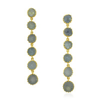 18.64 Ct.Tw.Total Carat Weight Sapphire Antique Style Earrings, 18K Yellow Gold Video