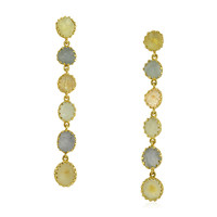 16.98 Ct.Tw. Multi Color Sapphire Antique Style Earrings, 18K Yellow Gold Video