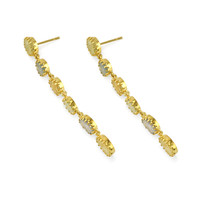 16.98 Ct.Tw. Multi Color Sapphire Antique Style Earrings, 18K Yellow Gold Image