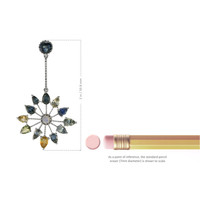 17.47 Ct.Tw. Multi Color Sapphire Accent Stones Earrings, 14K White Gold Image