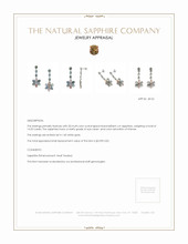 14.23 Ct.Tw.Total Carat Weight Multi Color Sapphire Antique Style Earrings, 14K White Gold Appraisal