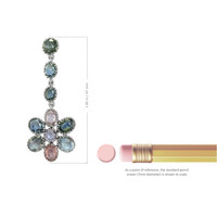 14.23 Ct.Tw.Total Carat Weight Sapphire Antique Style Earrings, 14K White Gold Image