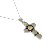 37.00 Ct. Bluish Green Sapphire Accent Stones Pendant, Silver Image