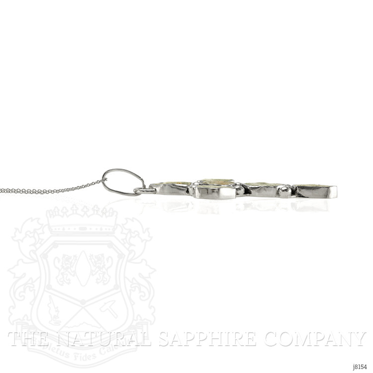 37.00 Ct. Bluish Green Sapphire Accent Stones Pendant, Silver