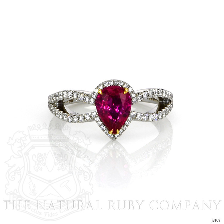 1.42 Ct. Ruby Natural Diamond Pave Ring, Platinum 950