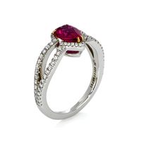 1.42 Ct. Ruby Natural Diamond Pave Ring, Platinum 950 Image