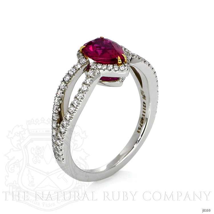 1.42 Ct. Ruby Natural Diamond Pave Ring, Platinum 950