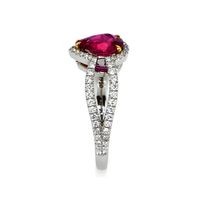 1.42 Ct. Ruby Natural Diamond Pave Ring, Platinum 950 Image