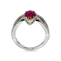1.42 Ct. Ruby Natural Diamond Pave Ring, Platinum 950 Image