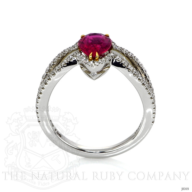 1.42 Ct. Ruby Natural Diamond Pave Ring, Platinum 950