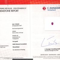 1.54 Ct. Ruby Natural Diamond Pave Ring, Platinum 950 Scan Report