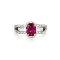 1.54 Ct. Ruby Natural Diamond Pave Ring, Platinum 950 Video