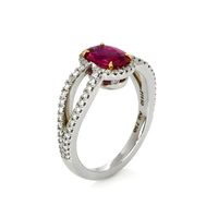 1.54 Ct. Ruby Natural Diamond Pave Ring, Platinum 950 Image