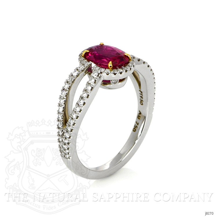 1.54 Ct. Ruby Natural Diamond Pave Ring, Platinum 950