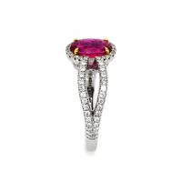 1.54 Ct. Ruby Natural Diamond Pave Ring, Platinum 950 Image