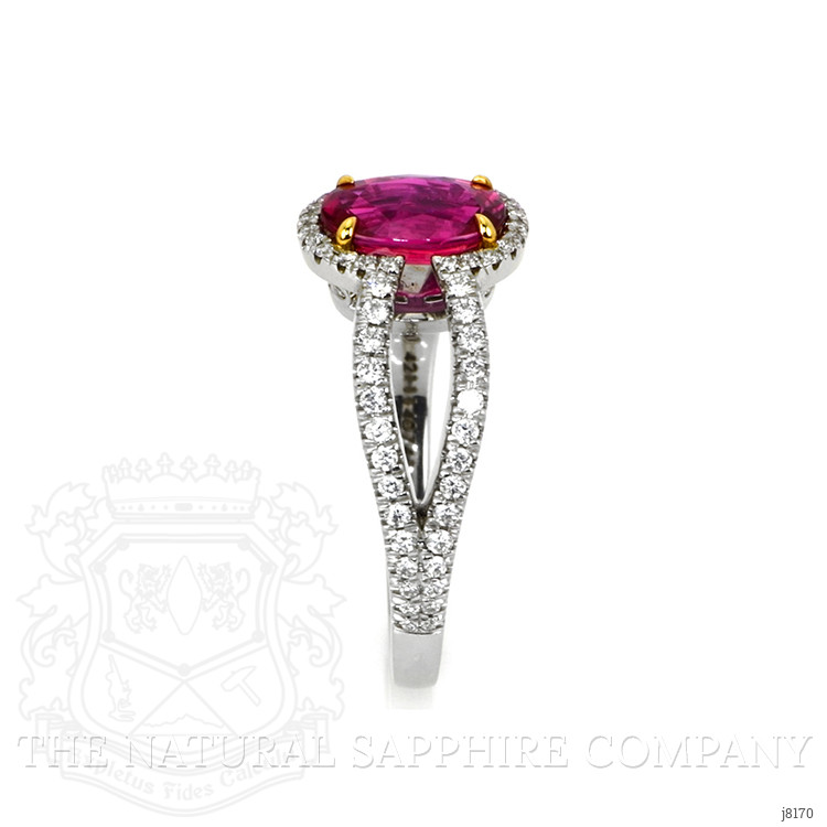 1.54 Ct. Ruby Natural Diamond Pave Ring, Platinum 950